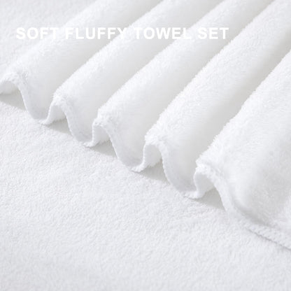 8 Set |2 Sheet,2 Towels,4 Set Piece Bathroom Towel White Oversized Large Bath Towels Hand Washcloths|Ultra Soft