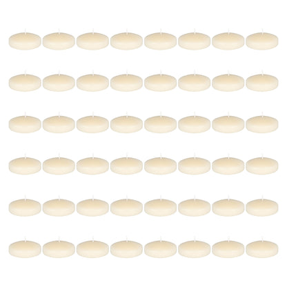 Mega Candles 48 pcs Unscented Ivory Floating Candles, Hand Poured Wax Candle 3 Inch Diameter, Home Décor, Wedding Receptions, Occasions, Festivities, Events, Meditations, Tranquility, Spa