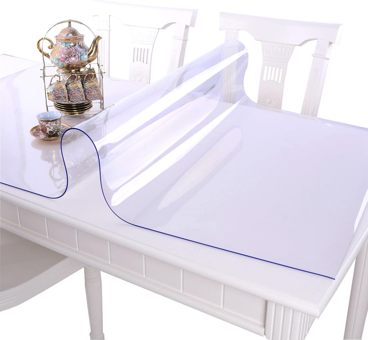 17 32 Inch 1.5mm NECAUX x Clear Table Protector, Thick Plastic Waterproof Desk Pad Table Cover, Multi-Surface