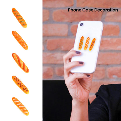 50Pcs Mini Fake Bread, Miniature Resin Food, Fake French Bread, Artificial Food Model for Mini House Kitchen Fairy Garden Cake Party Decor Display Props (Random Styles)