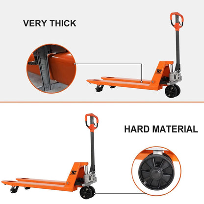 Tory Carrier Manual Pallet Jack 5500lbs Capacity, Hand Pallet Truck 48" L×21" W Fork Size-2PCS