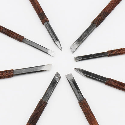 Unxuey 12Pcs Carving Chisel Set Manganese Steel Seal Stone Carving knife Woodworking Tools for Engraving Enthusiast
