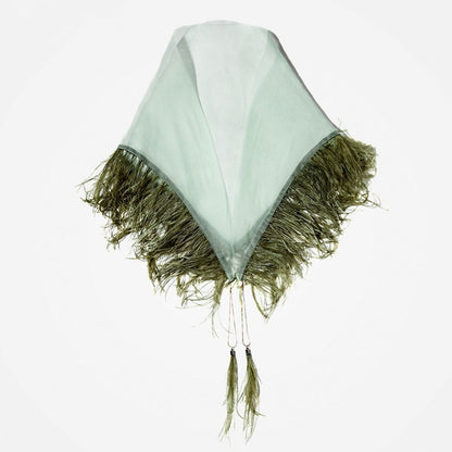 FQTANJU 2 Yards Soft & Natural Ostrich Feathers Fringe Trims Ribbon Used for Dress, Sewing, Craft Clothing, Lighting Decoration, Clothing DIY, etc. (Dark Green)