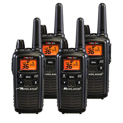 Midland LXT600VP3 36 Channel FRS Two-Way Radio - Up to 30 Mile Range Walkie Talkie - Black (Pack of 6)
