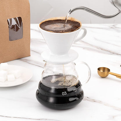 Restaurantware Restpresso 17 Ounce Coffee Dripper | 1 Reusable Coffee Cone with Drip Hole, White Ceramic Pour Over