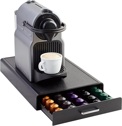 50 Amazon Basics Nespresso OriginalLine Coffee Pod Storage Drawer Holder, Capsule Capacity, Black