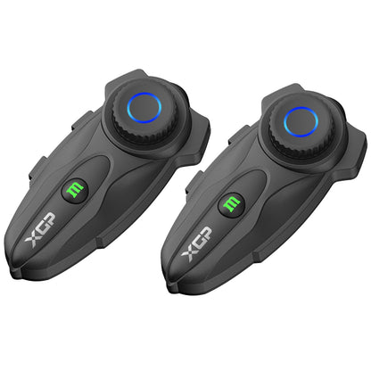 X10 10 Riders Group Mesh Motorcycle Intercom, 3000m Motorcycle Bluetooth Headset V5.3 with Audio Multitasking/Music Sharing, Helmet Communication Systems for ATV/Snowmobile/Ski, 2 Pack