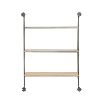 Deco 79 Industrial Metal Shelf Wall Storage Shelves for Bedroom, Living Room, Bathroom, Kitchen, Office and More, 25" L x 7" W x 33" H, Brown