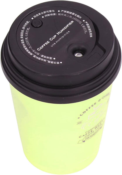 Humidifiers for Bedroom, 300ml Cool Mist USB Mini Cute Coffee Cup Humidifier, Auto Shut-Off for Plant, Office (Green)