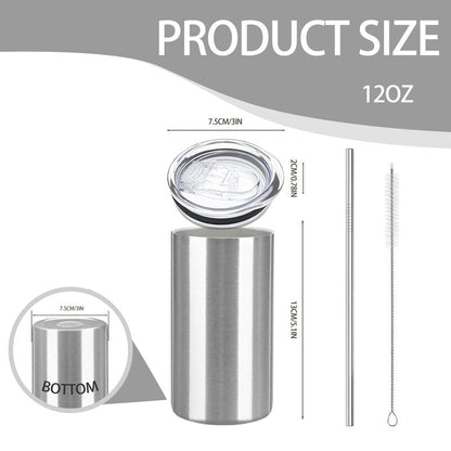 YOUKE OLA 16 Pack Tumblers Blanks Bulk Skinny Straight Tumbler Stainless Steel Double Wall Insulated Water Bottles with Lid & Straw for DIY Gift, 12oz Silver