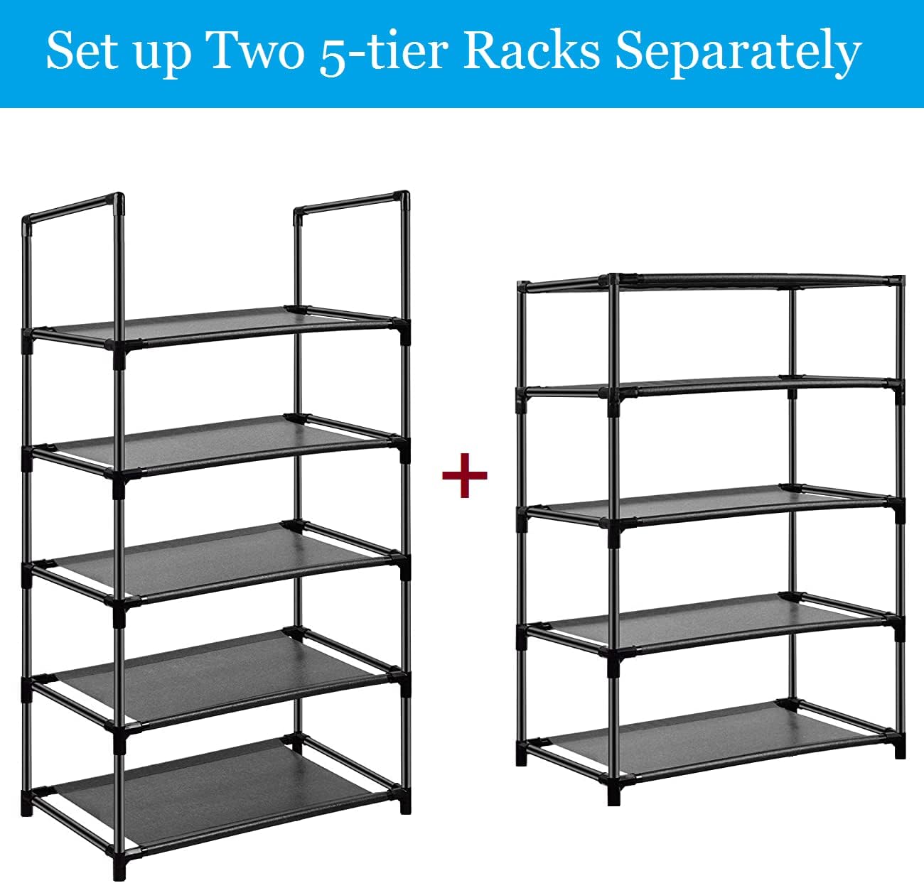 Easyhouse 10 Closet, 18-22 Tier Metal Shoe Rack for Entryway, Bedroom, Narrow Tall Shelf Organizer for Space Saving