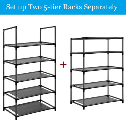 Easyhouse 10 Closet, 18-22 Tier Metal Shoe Rack for Entryway, Bedroom, Narrow Tall Shelf Organizer for Space Saving