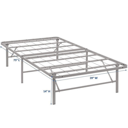 Modway Horizon Replaces Box Spring-Folding Metal Mattress Bed Frame, Twin, Gray
