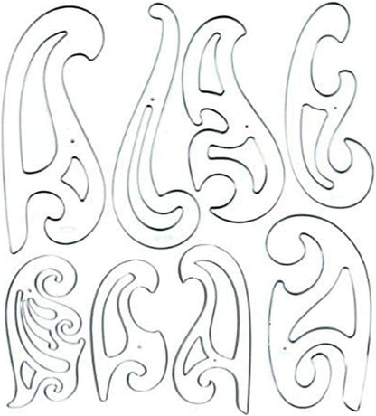 Westcott French Curve Template, Set of 8 (FC-8)