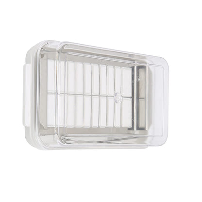 Yosoo Health Gear Butter Slicer Butter Cutter Box Stainless Steel Butter Slicer Cutter Dish, Cheese Storage Container with Transparent Cover for Kitchen, 7.5x4.1x1.6in Easy Cutting Butter Box Case