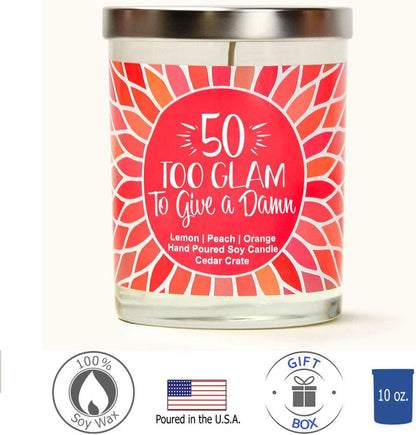 Too Glam to Give A Damn | Citrus Peach | Luxury Scented Soy Candle | 10 Oz Jar | Made in The USA