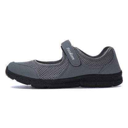 Women's Casual Walking Sneakers - Lightweight Breathable Flat Shoes (8, Grey)