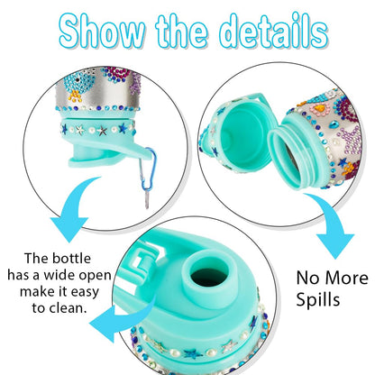 Graduation Gift for Kids, Decorate Your Own Water Bottle Kits for Girls Age 4 5 6 7 8 9 10-12 Year Old Girl Gifts, Mermaid Gem Diamond Painting DIY Arts and Crafts Gifts for Birthday Party Favors