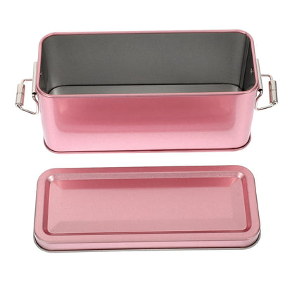 Beaupretty Tinplate Case with Lid 5.90X2.55X2.36In Airtight Cookie Storage Box Multi-Use Biscuit Container Metal Candy Case for Home Kitchen Organization