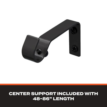 Sun Zero – Wrap Around Curtain Rod, Blackout Room Darkening Design with 5/8" Steel Tube, Adjustable 28–48", Black
