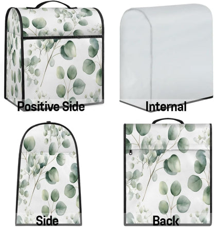 Large Eucalyptus Leaves Blender Cover, Waterproof Stand Dust Covers for Kitchen Mixer with Top Handle Pockets