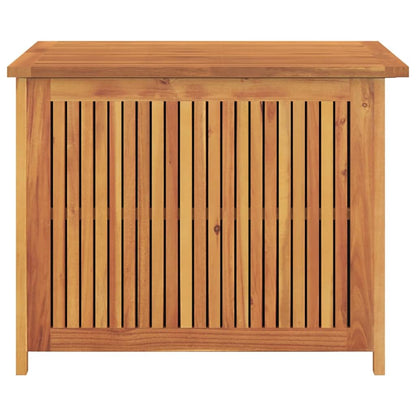 GKHPYURE Solid Acacia Wood Patio Storage Box with Water-Proof Bag, 29.5x29.5x22.8 Inch Outdoor Storage Box for Cushions, Pillows, and Garden Tools