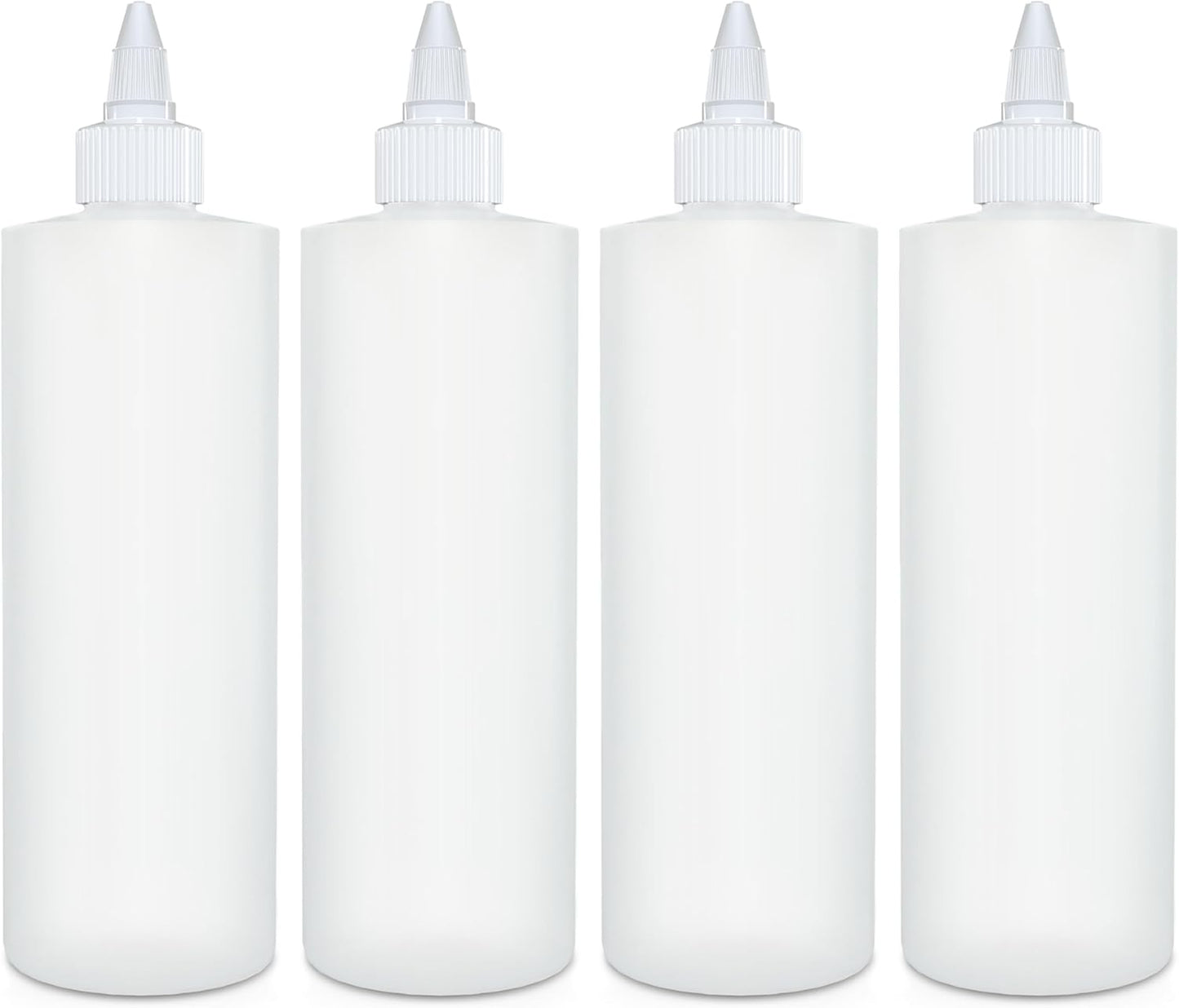 16 OZ 4 PACK BRIGHTFROM Condiment Squeeze Bottles, Empty Squirt Bottle with Twist Top Cap, Leak Proof - Great