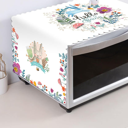 Microwave Oven Dust Cover, Decorative Kitchen Appliance Cover, 13.8 x 39.4in (Hello)