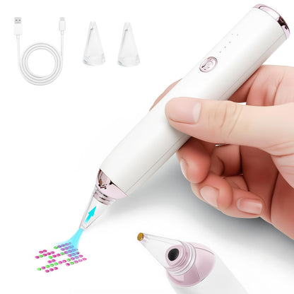 Electric Diamond Painting Pen, Cordless Diamond Art Pen Low-Noise Wax-Free, Perfect for 3D Drills, Portable Diamond Art Accessories for Crafts Lovers