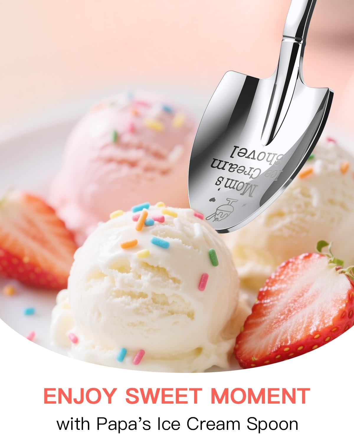 Mothers Day Gifts for Mom,Large Moms Ice Cream Shovel,Icecream Scoop Stainless Steel,Anniversary Birthday Mothers Day