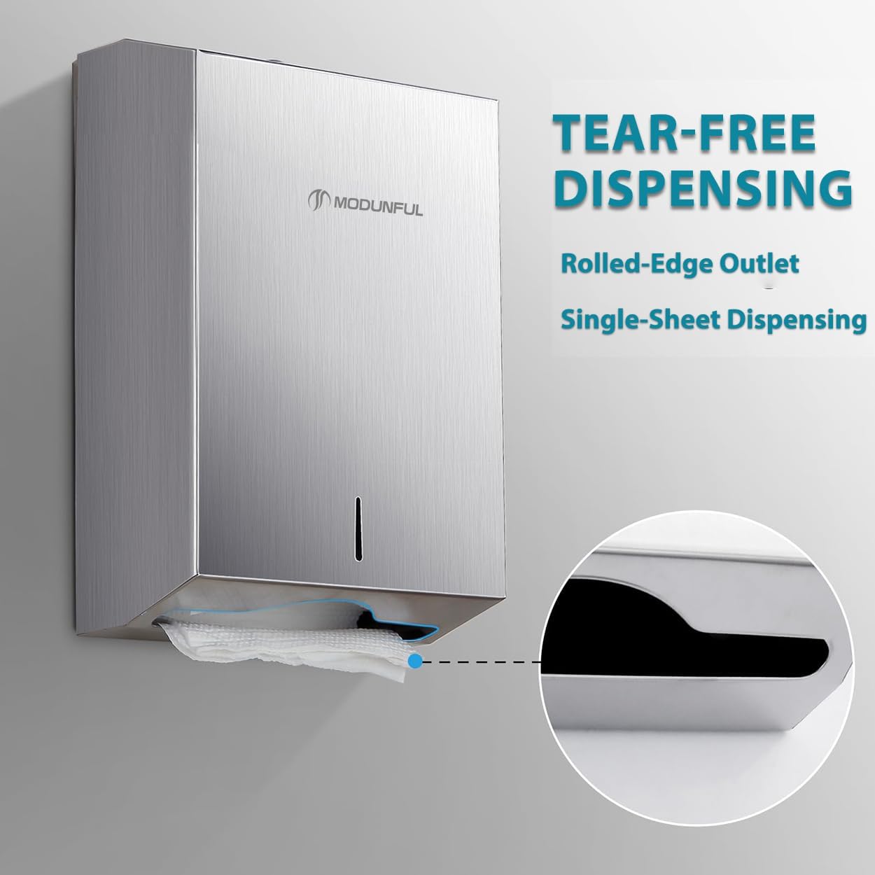 Commercial 400 /420 SUS304 Paper Towel Dispenser Wall Mount: Large Capacity Paper Towel Holder for Bathroom with Lock