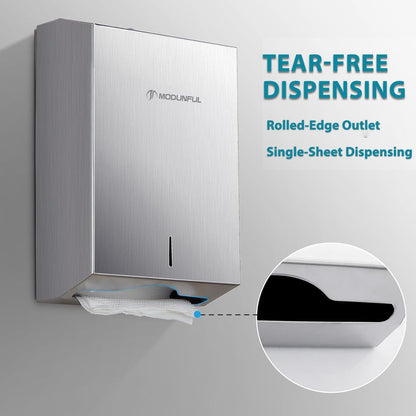 Commercial 400 /420 SUS304 Paper Towel Dispenser Wall Mount: Large Capacity Paper Towel Holder for Bathroom with Lock