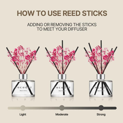 COCODOR 2 Pack Preserved Real Flower Reed Diffuser Set, 6.7oz (200ml) Rose Perfume, Oil Diffuser & Sticks