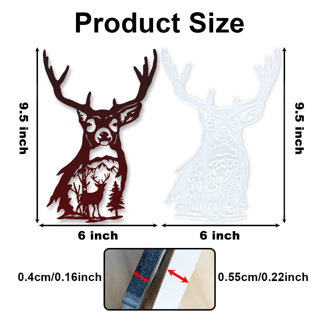 Deer Head Wall Hanging Resin Silicone Mold, Deer Epoxy Casting Mold for Wall Hanging Mount Home Office Decoration, DIY Crafts Door Wall Art Party Decoration