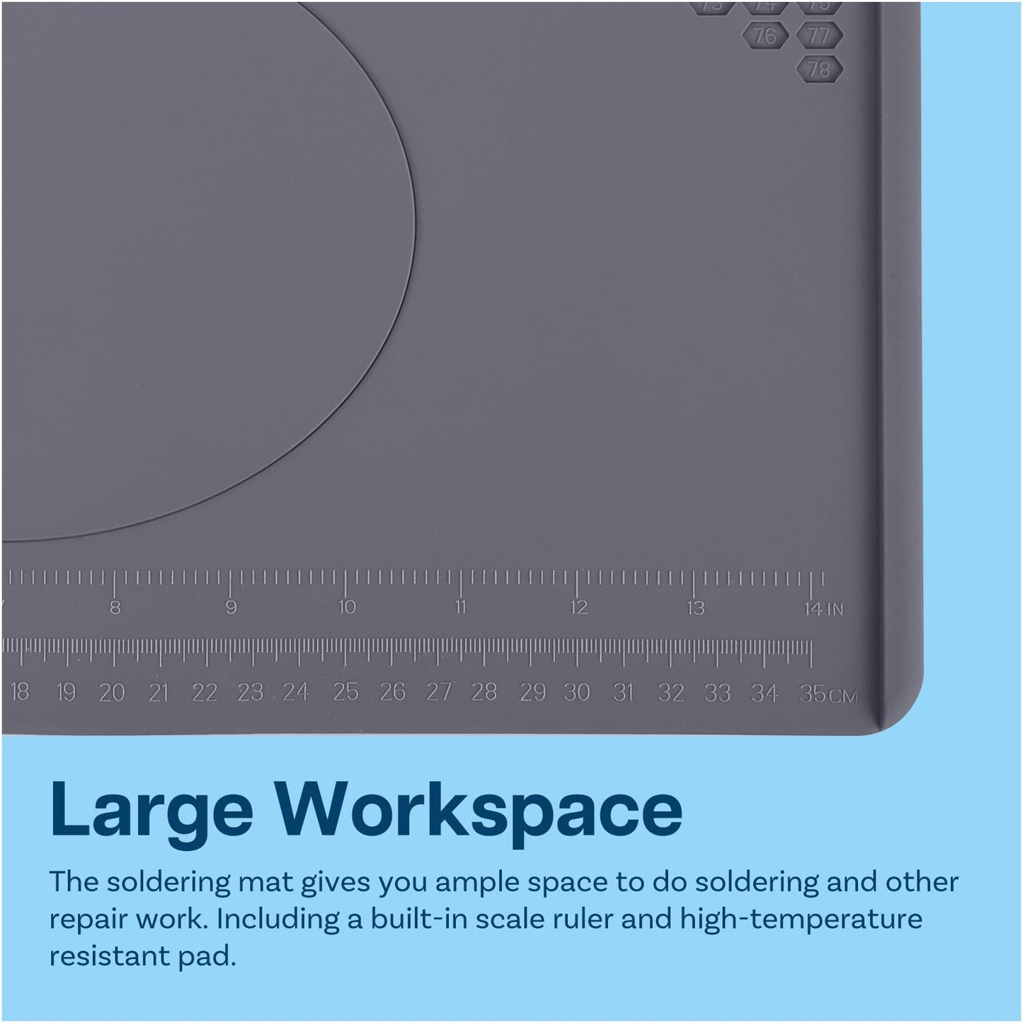 MMOBIEL Silicone Soldering & Repair Mat – Heat Resistant up to 932°F (500°C) – Non-Slip Magnetic Workbench Mat for Soldering, Electronics, Computer & DIY Projects (Grey, 16 x 11.5 inch (Magnetic))
