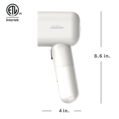Sunbeam MiniPower 1000W Portable Garment Steamer – Nonstick Steam Plate, 125mL Tank, 8 Minutes Continuous Steam, Horizontal & Vertical Steam, 30-Second Heat-Up, 3-Year Limited Warranty