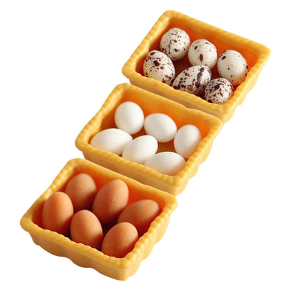 Zerodeko Miniature Dollhouse Eggs Set with Tray 1 12 Scale Small Kitchen Ornaments for Kids Play and Home Decorative Mini Food Models