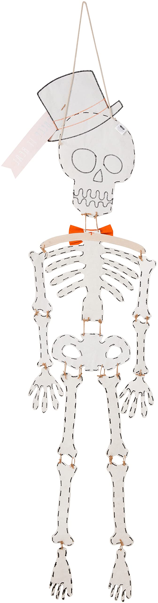 Mud Pie Skeleton Halloween Door Hanger, 65", White (40060032T)