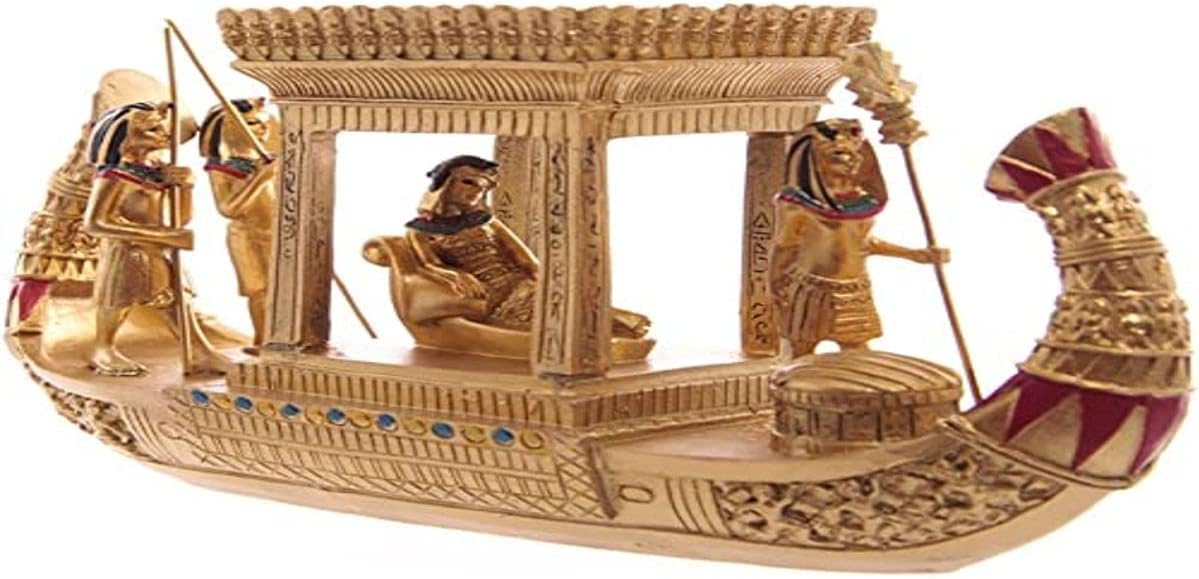 Puckator 10cm Gold Egyptian Canopy Boat - Height