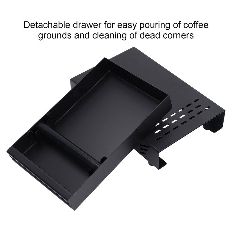 Stainless Steel Coffee Knock Box Drawer With Non Slip Feet, Rubber Lever Coffee Machine Drawer For Household Shop Knockbox With Drawer Coffee Knockout Drawer(Black)