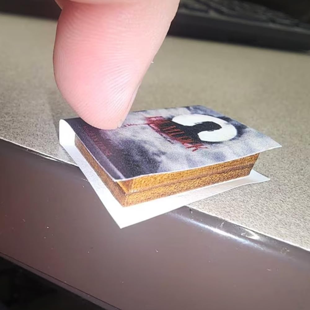 50 Pcs Blank Mini Books for Miniature Bookshelf, Wooden Dollhouse Books 1:12 Scale Mini Books, Print Off The Covers and Backs of The Books You Have Read, Create Your Own Tiny Library