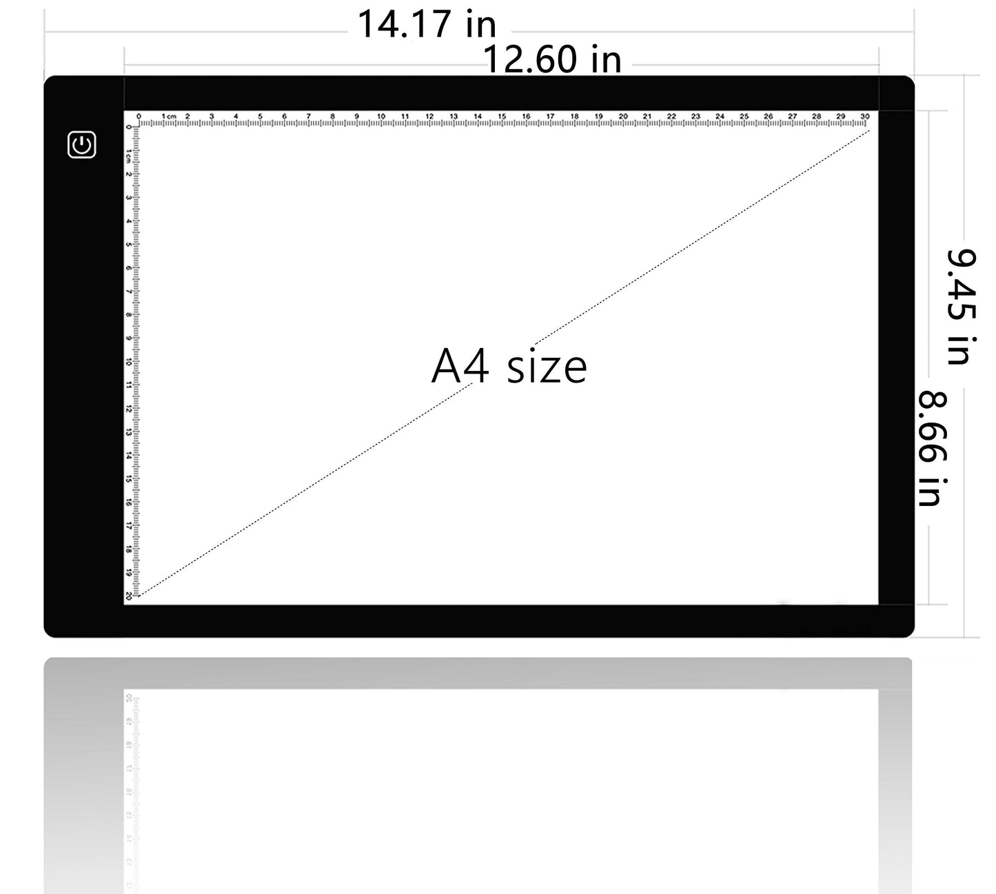 A4 Ultra-Thin Portable LED tracing Light Box Dimmable Brightness LED Art Tracing Pad for Artist Drawing Sketching Animation Stencilling and 5d Diamond Painting (Black, A4)