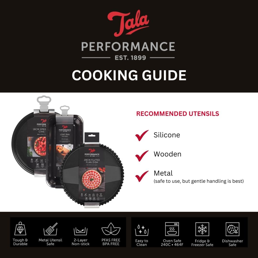 Tala Performance 20cm Springform Round Cake Tin, Professional Gauge Carbon Steel with Non-Stick Coating