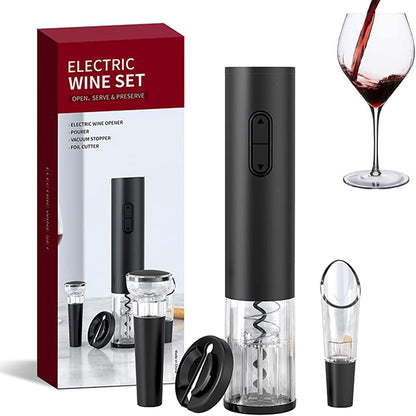 Electric Wine Bottle Opener, Battery Operated Cork Opener with Foil Cutter, Automatic Corkscrews Wine Opener Kit