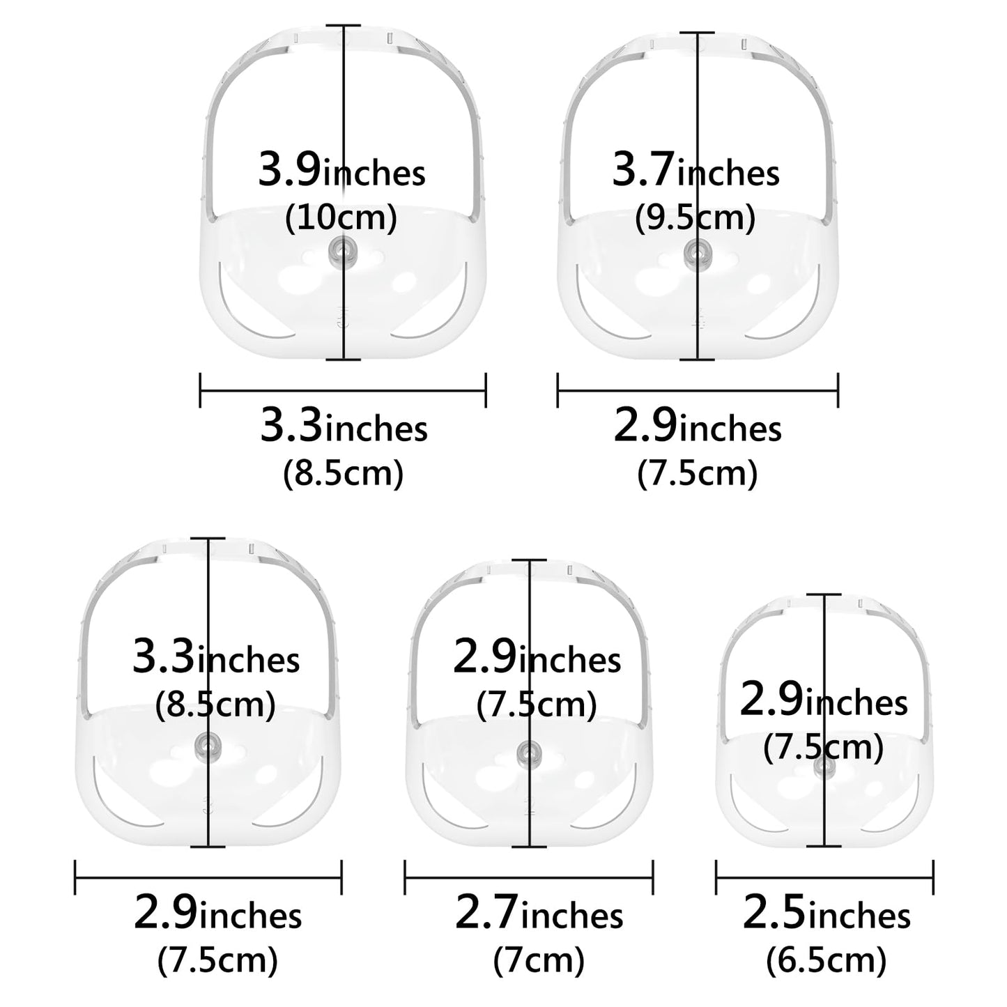 Men's Goatee Shaving Template & Beard Guide Shaper, 5 Size Facial Hair Styling Tool with Comb, Mustache Grooming Kit (White)