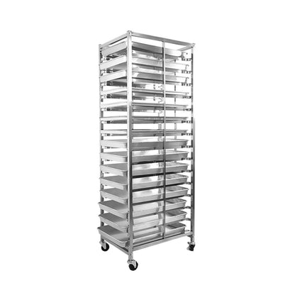 GenSDH 6-Tier Commercial Rack, Steel Bakery Cart with Wheels, Heavy-Duty Drying Trolley for Kitchen & Restaurant, Fits Half/Full Sheet Pans