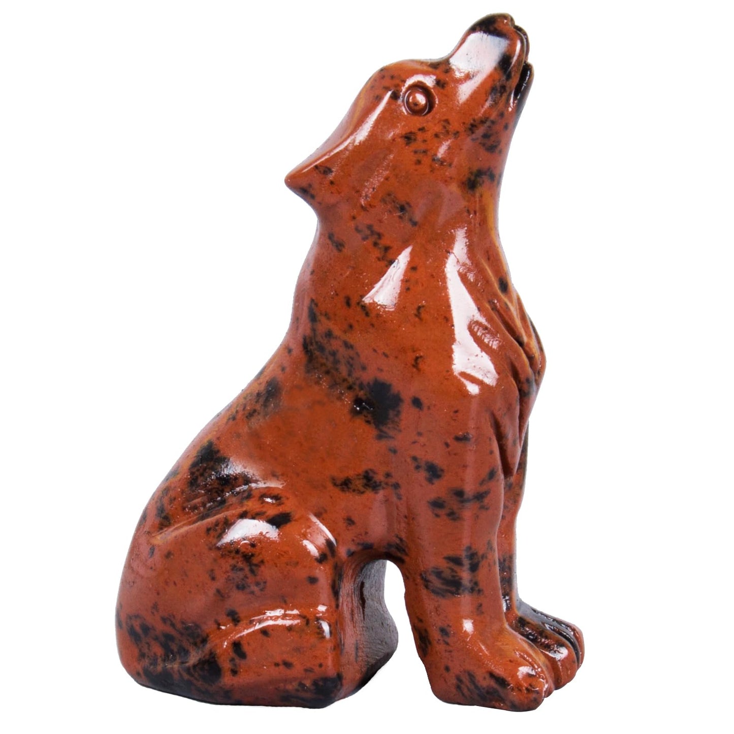 Ytbeoxk 2 Inch Red Obsidian Wolf Crystal Statue Wolf Decor Healing Crystal Wolf Figurines Hand Carved Stone Energy Gemstones for Luck Statue in Home and Office Meditation
