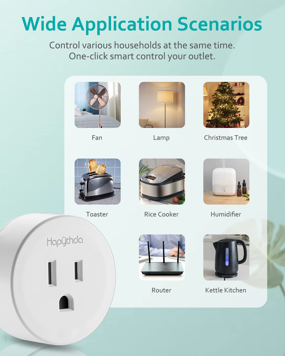 [2 Pack] HAPYTHDA Wireless Remote Control Outlet Plug, No Wiring Needed Remote Light Switches Kit, 500 Feet RF Range 15A/1500W Electrical Remote Outlet for Light, Small Electrical Appliance, Black