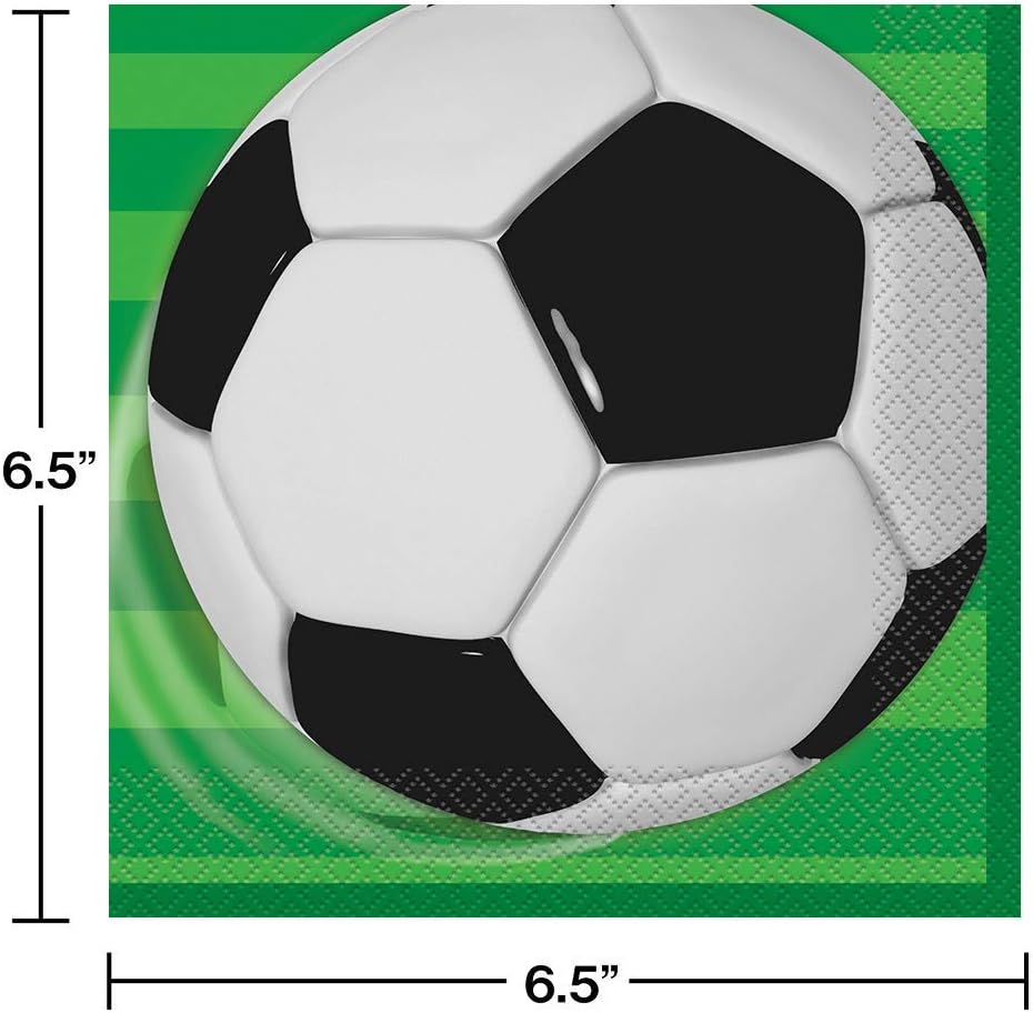 Soccer Ball Themed Birthday Party Plates & Napkins, Serves 16