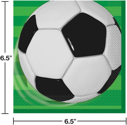 Soccer Ball Themed Birthday Party Plates & Napkins, Serves 16